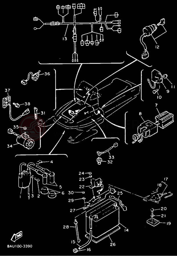 Schemat "układ elektryczny" do Yamaha VK540 II VK540ET