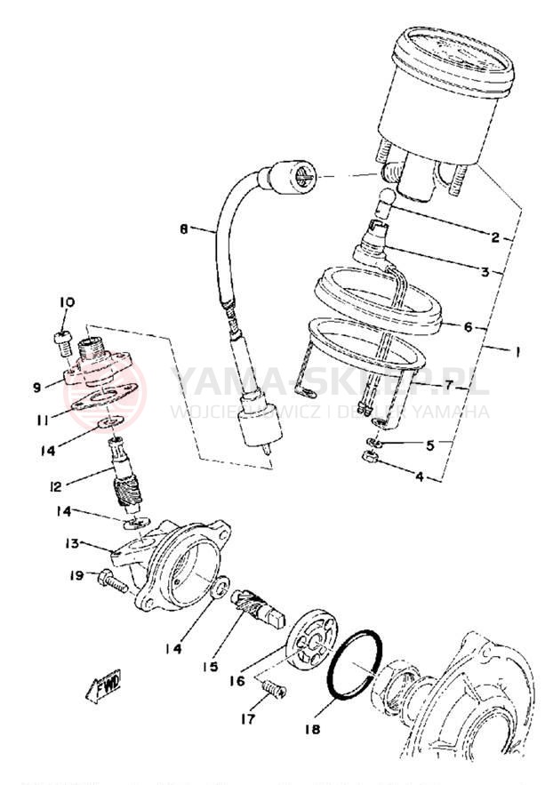 Schemat "licznik" do Yamaha GS340A