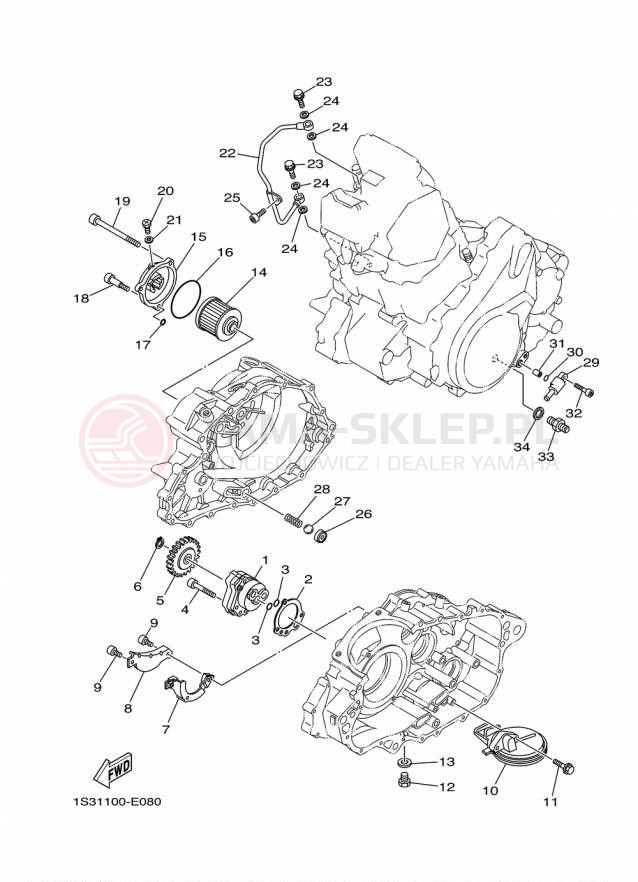 Schemat "Pompa olejowa" do Yamaha RAPTOR 700 YFM700RFL