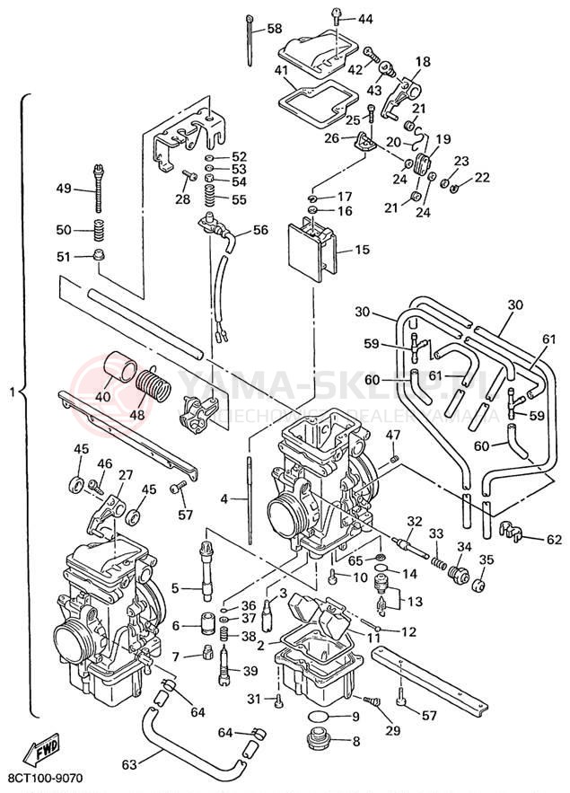 Schemat "Gaźnik" do Yamaha VT500C/VX500ERC