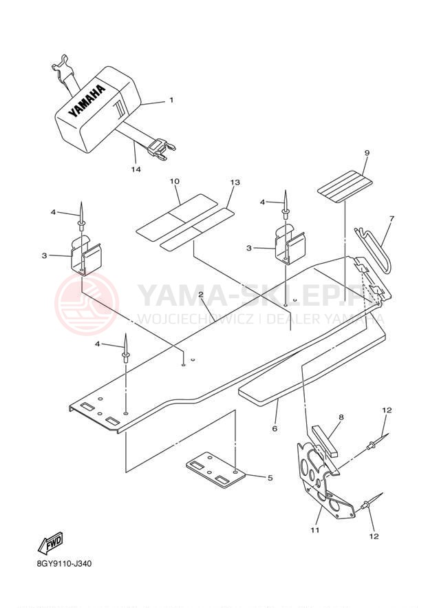 Schemat "GUARD - LUGGAGE BOX" do Yamaha APEX MTX RX10MTZW