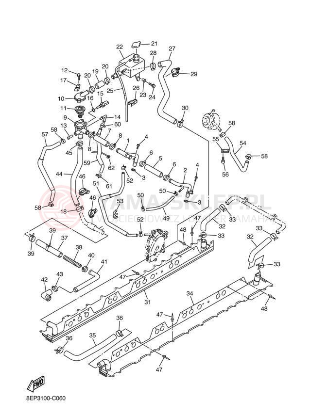 Schemat "Układ chlodzenia" do Yamaha RX-1 MOUNTAIN RX10MJ/RX10MSJ