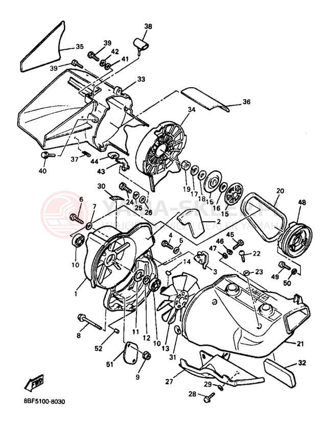 Schemat "Obudowa wentylatora" do Yamaha PHAZER SS PZ480B