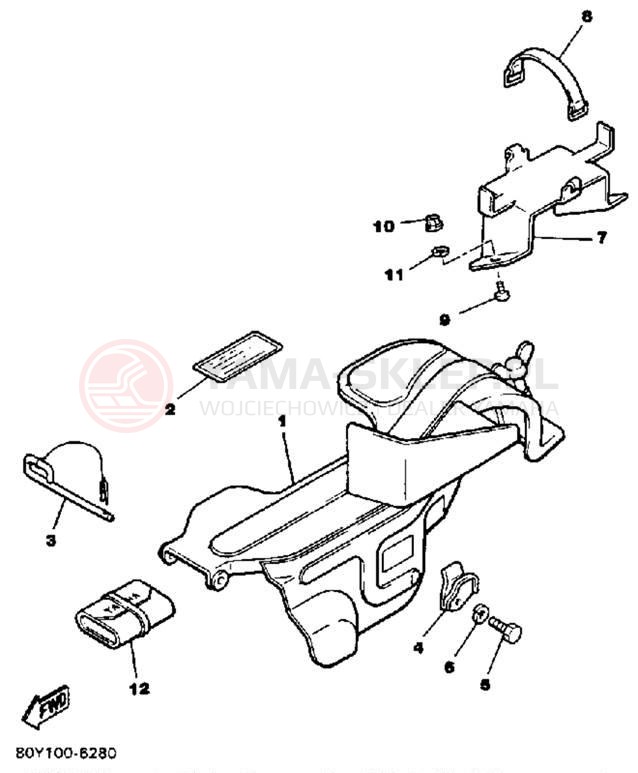 Schemat "GUARD - LUGGAGE BOX" do Yamaha EXCEL III EC340L