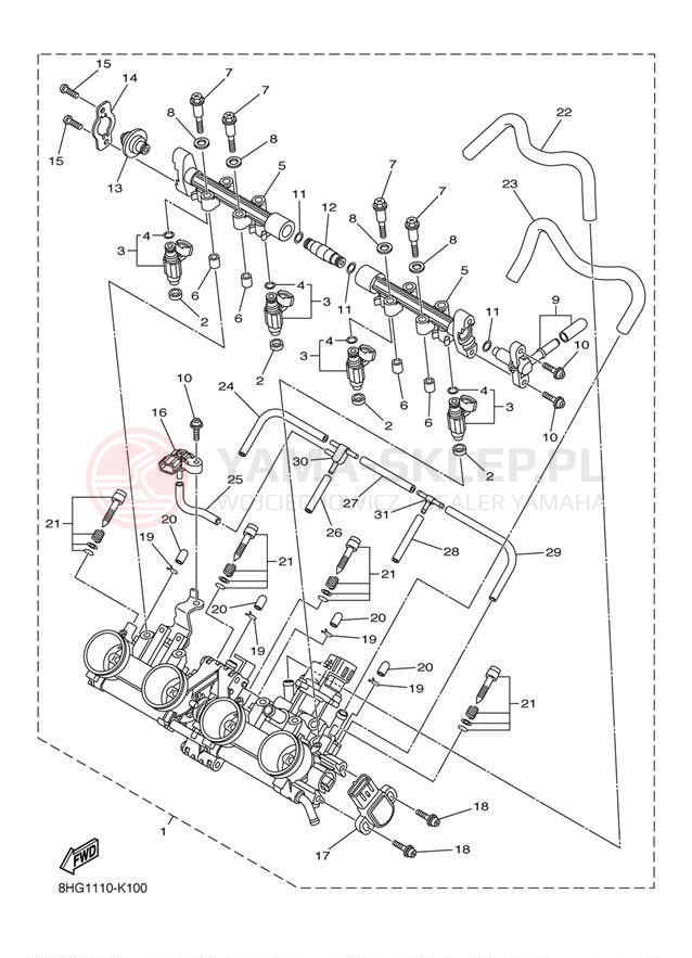 Schemat "Wtrysk paliwa" do Yamaha APEX XTX RX10PXTAL/RX10PXTAR