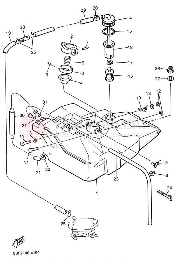 Schemat "zbiornik paliwa" do Yamaha PHAZER II PZ480W