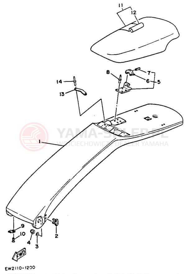 Schemat "Kierownica i osprzęt" do Yamaha SUPER JET SJ650R