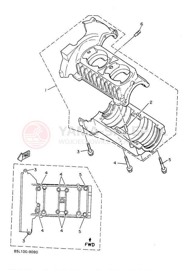 Schemat "Obudowa silnika" do Yamaha OVATION LE CS340EA