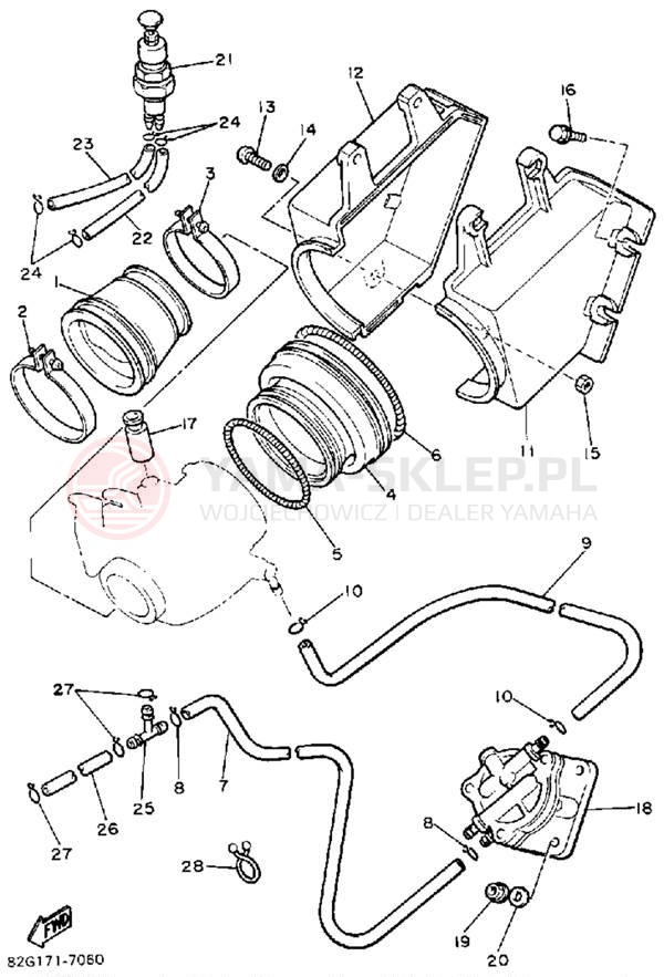 Schemat "Filtr powietrza" do Yamaha BRAVO T (LONG TRACK) BR250TL