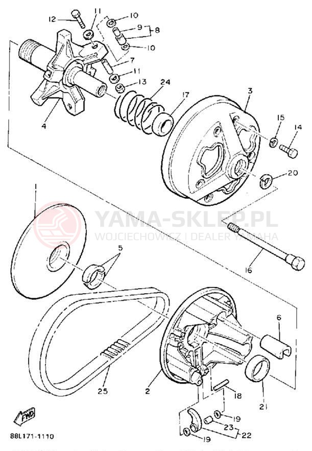 Schemat "PRIMARY SHEAVE" do Yamaha VK540 VK540ER