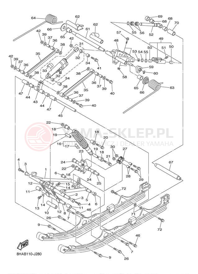 Schemat "Zawieszenie gąsiennicy" do Yamaha FX NYTRO MTX FX10M53Z