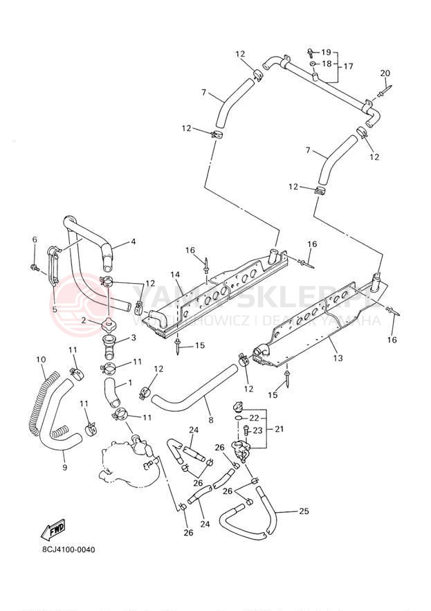 Schemat "Układ chlodzenia" do Yamaha SX500