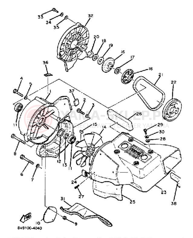 Schemat "Obudowa wentylatora" do Yamaha SS440 SS440H