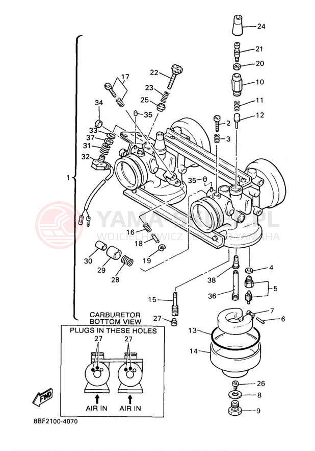 Schemat "Gaźnik" do Yamaha VENTURE TR VT480TRA