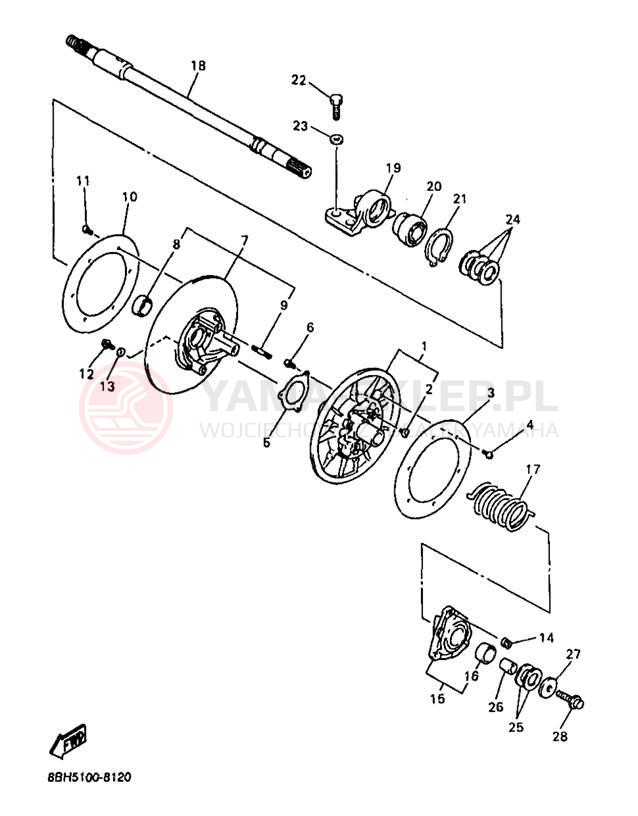 Schemat "Przeniesienie napędu" do Yamaha PHAZER MOUNTAIN LITE PZ480STB