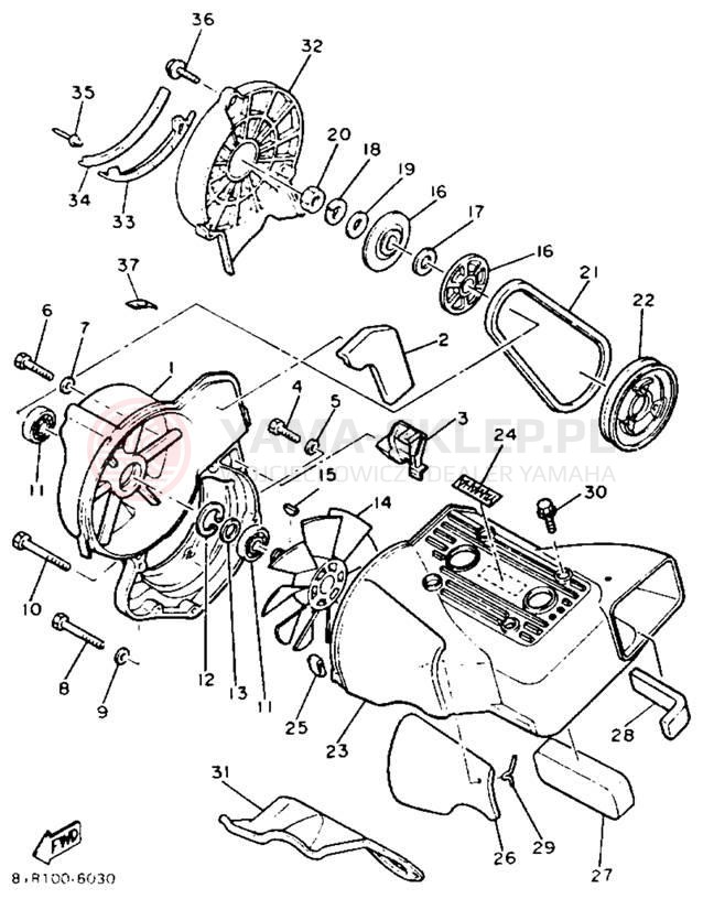 Schemat "Obudowa wentylatora" do Yamaha XLV XL540M