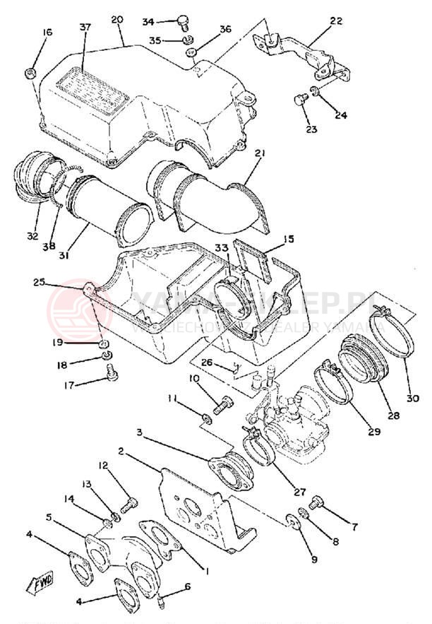 Schemat "Wtrysk paliwa" do Yamaha ET340EC