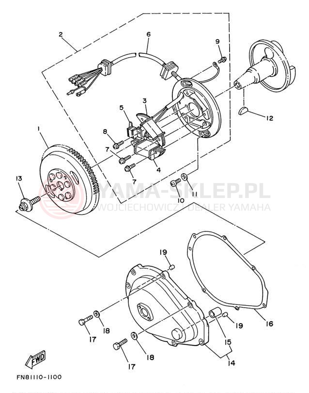 Schemat "prądnica" do Yamaha WAVE BLASTER WB700AU
