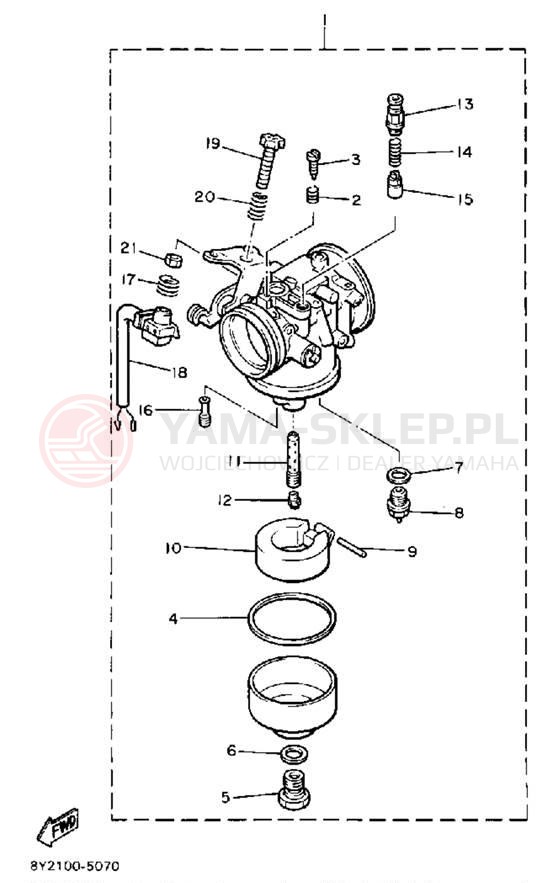 Schemat "Gaźnik" do Yamaha ET340TL