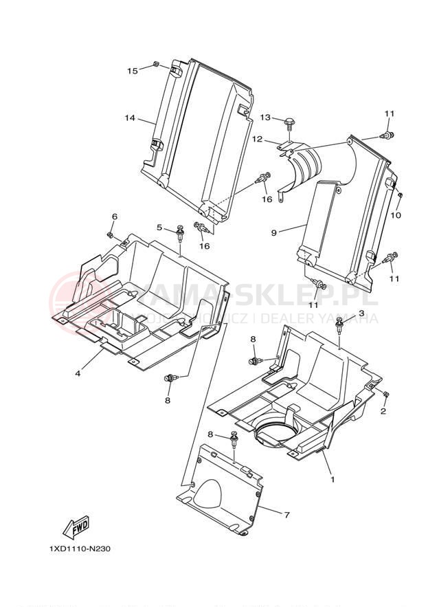 Schemat "Pokrywa boczna" do Yamaha VIKING 700 YXM700DER