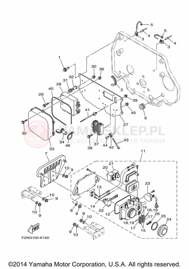 Schemat "układ elektryczny" do Yamaha WAVERUNNER V1 SPORT VX1100DP