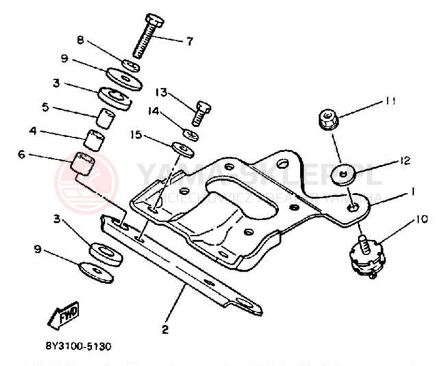 Schemat "Mocowanie silnika" do Yamaha EXCEL III EC340K