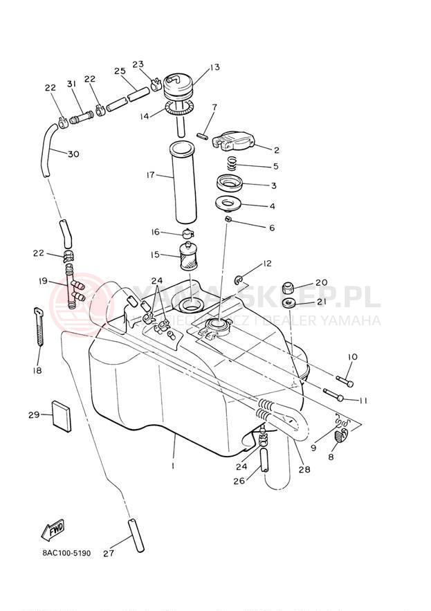 Schemat "zbiornik paliwa" do Yamaha VK540 III VK540EJ