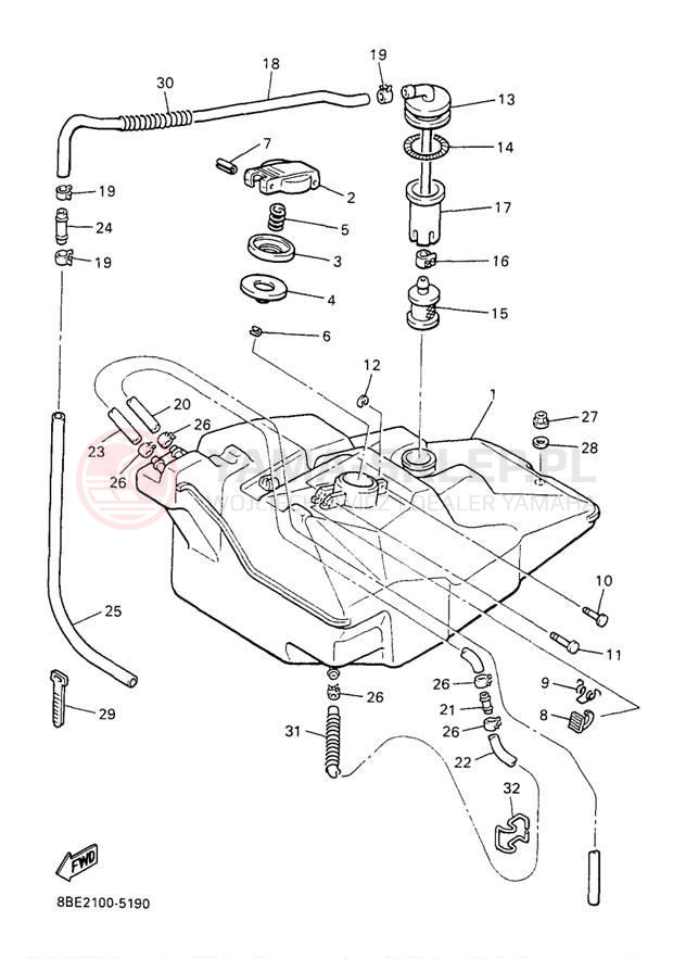 Schemat "zbiornik paliwa" do Yamaha OVATION LE CS340EA