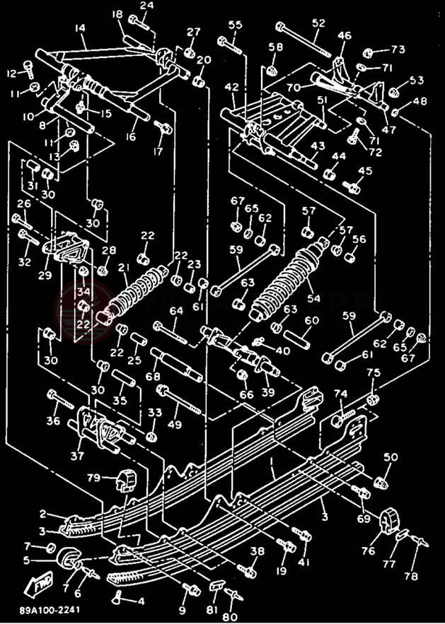 Schemat "Zawieszenie gąsiennicy" do Yamaha VMAX-4 VX750S