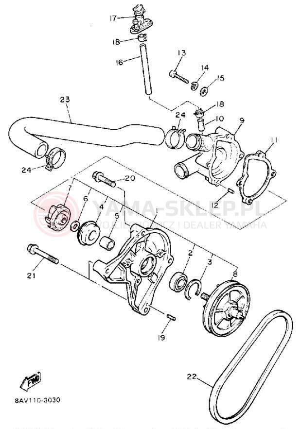 Schemat "Pompa wody" do Yamaha EXCITER II ST EX570STT