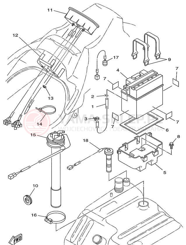 Schemat "układ elektryczny" do Yamaha WAVE RUNNER XL760 XL760X