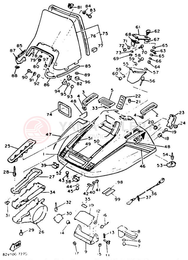 Schemat "SHROUD - WINDSHIELD" do Yamaha XLV XL540M