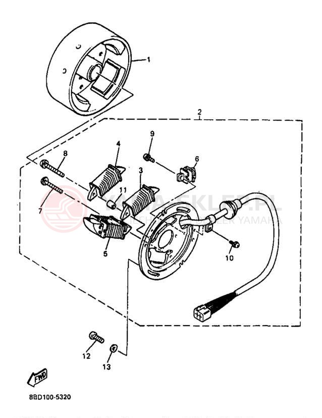 Schemat "prądnica" do Yamaha BRAVO LT BR250TB
