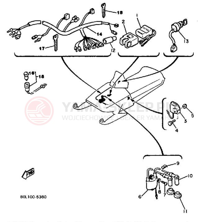 Schemat "układ elektryczny" do Yamaha PHAZER PZ480J