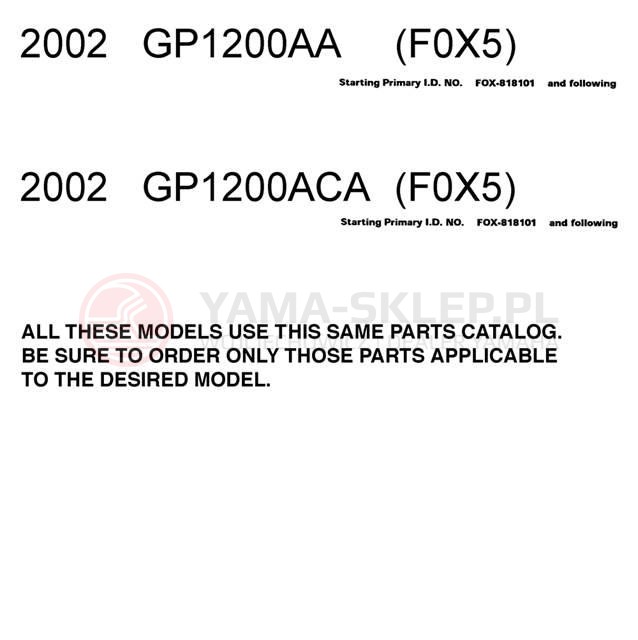 Schemat "Dodatkowe informacje" do Yamaha GP1200 GP1200AA/GP1200ACA
