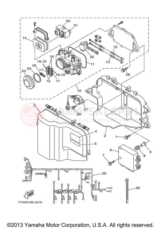 Schemat "układ elektryczny" do Yamaha FX SUPER HIGH OUTPUT FX1800J