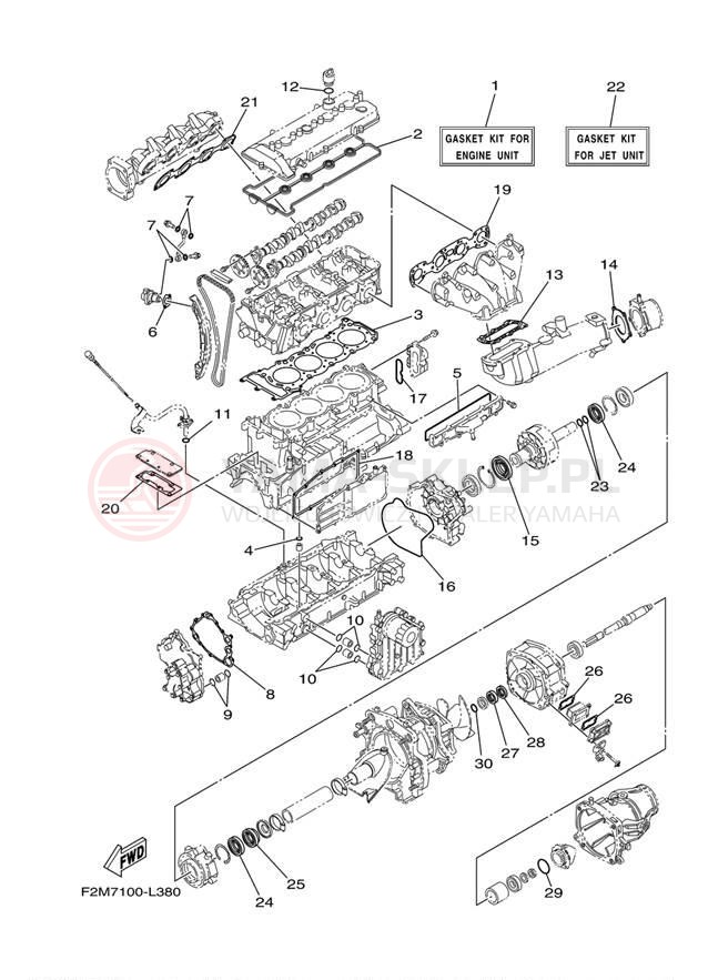 Schemat "Zestaw naprawczy" do Yamaha VXR VX1800AL