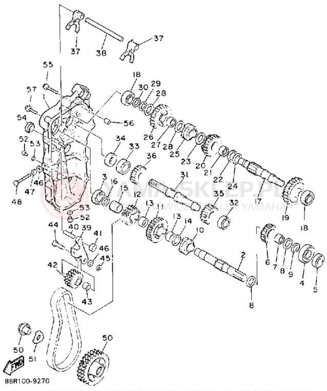 Schemat "Układ napędowy" do Yamaha VK540 VK540ER