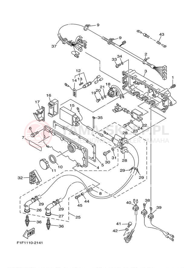 Schemat "układ elektryczny" do Yamaha XLT800 XA800AB