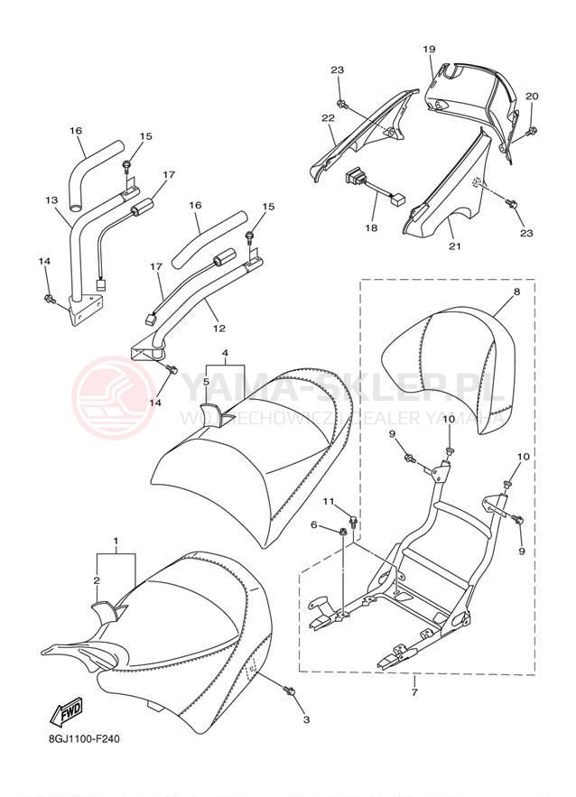 Schemat "siedzenie" do Yamaha VENTURE LITE PZ50VTYR/PZ50VTYS