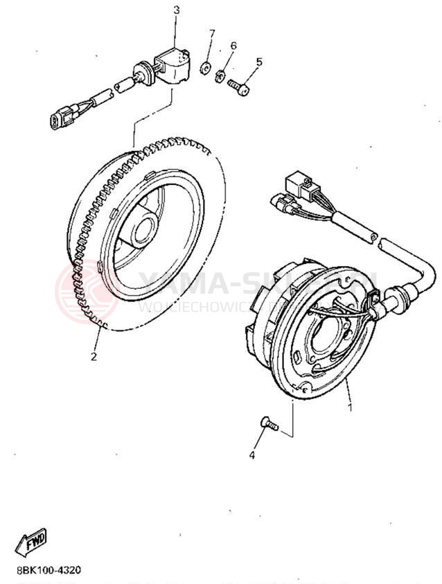 Schemat "prądnica" do Yamaha VENTURE XL VT480V