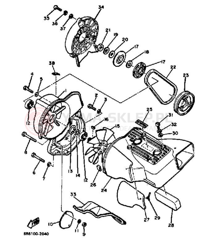 Schemat "Filtr powietrza" do Yamaha SR540E