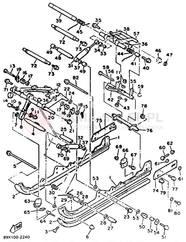 Schemat "Zawieszenie gąsiennicy" do Yamaha ENTICER II LT ET410TRT