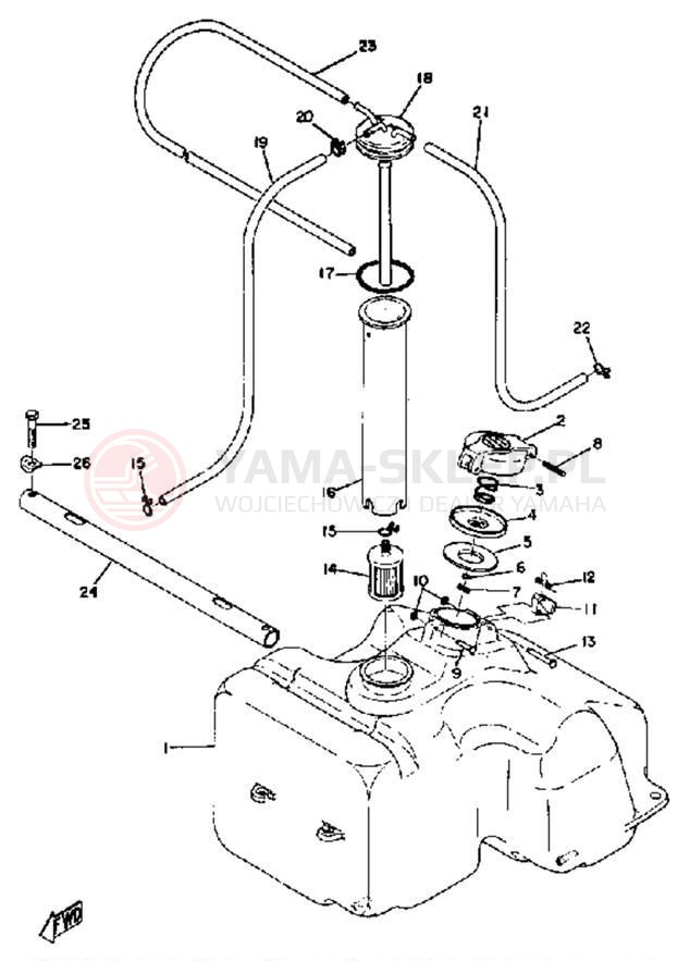 Schemat "zbiornik paliwa" do Yamaha GPX338F/GPX433F