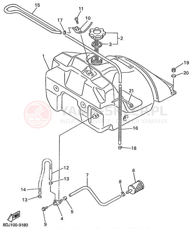 Schemat "zbiornik paliwa" do Yamaha VENTURE 500 XL VT500XLC