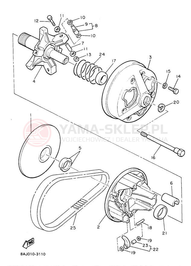 Schemat "PRIMARY SHEAVE" do Yamaha OVATION LE CS340EA