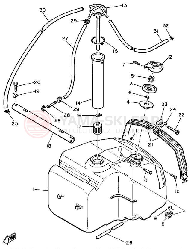 Schemat "zbiornik paliwa" do Yamaha EX440E