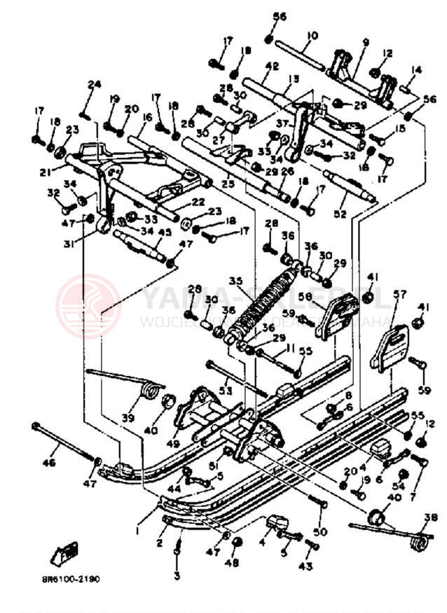 Schemat "TRACK SUSPENSION" do Yamaha SR540F