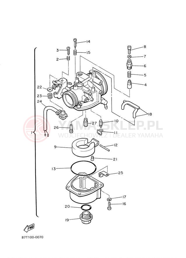 Schemat "Gaźnik" do Yamaha BRAVO BR250TW