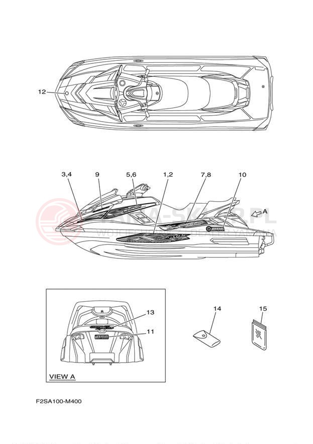 Schemat "naklejki" do Yamaha WAVE RUNNER FX SHO FA1800M